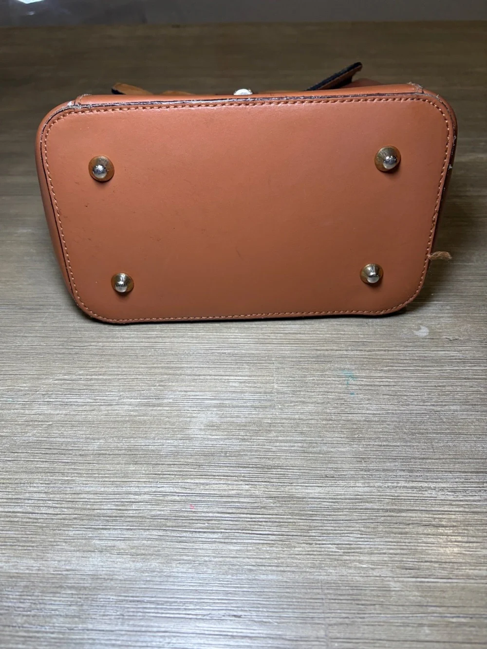 Stylish Tan Leather & Suede Top-Handle Bag